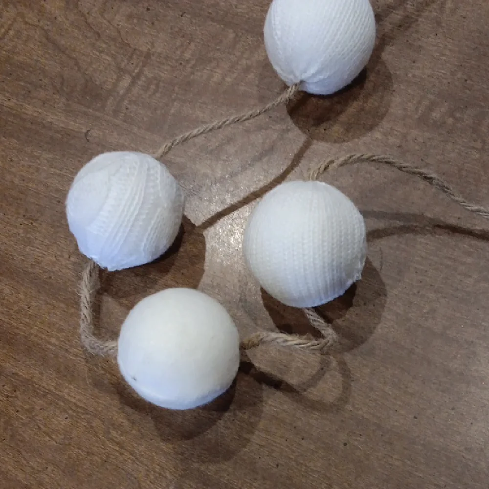 White Holiday String Snowball Garland
